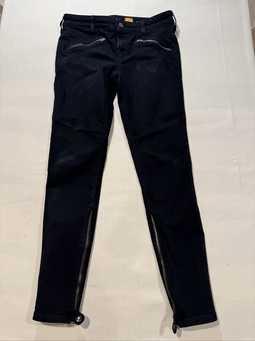 Women’s Pilcro and the Letterpress No. 27 Moto Skinny Jeans - Black - Size 27